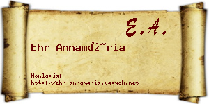 Ehr Annamária névjegykártya